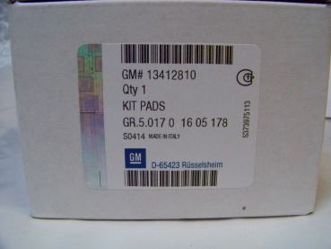 Preview: Opel Bremsbelagsatz vorne Nr. 1605178  und 13412810